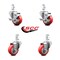 Service Caster 3 Inch Red Polyurethane Wheel Swivel 7/8 Inch Square Stem Caster Brakes, 2PK SCC-SQ20S314-PPUB-RED-TLB-78-2-S-2 - alternate 5